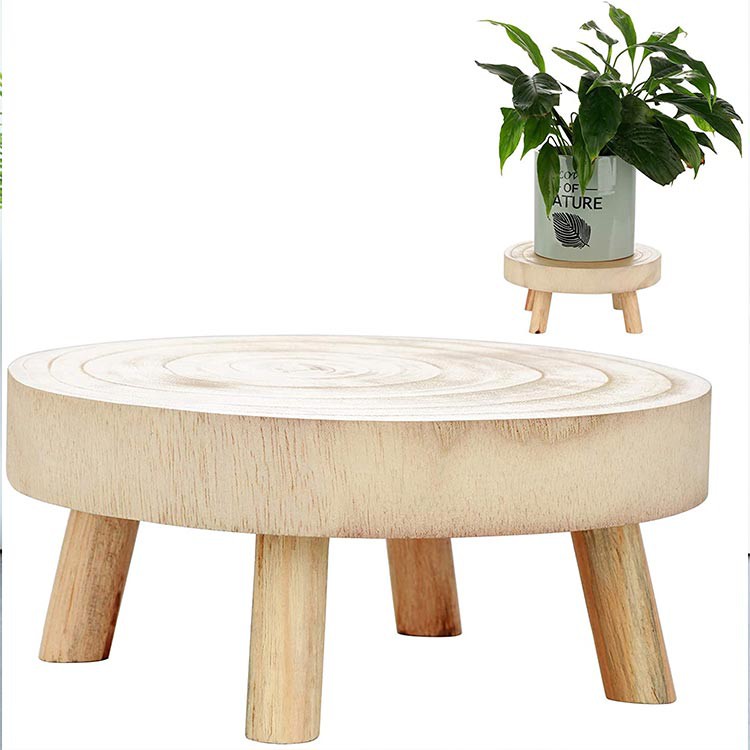 Mini Wood Stool Wooden Plant Stand